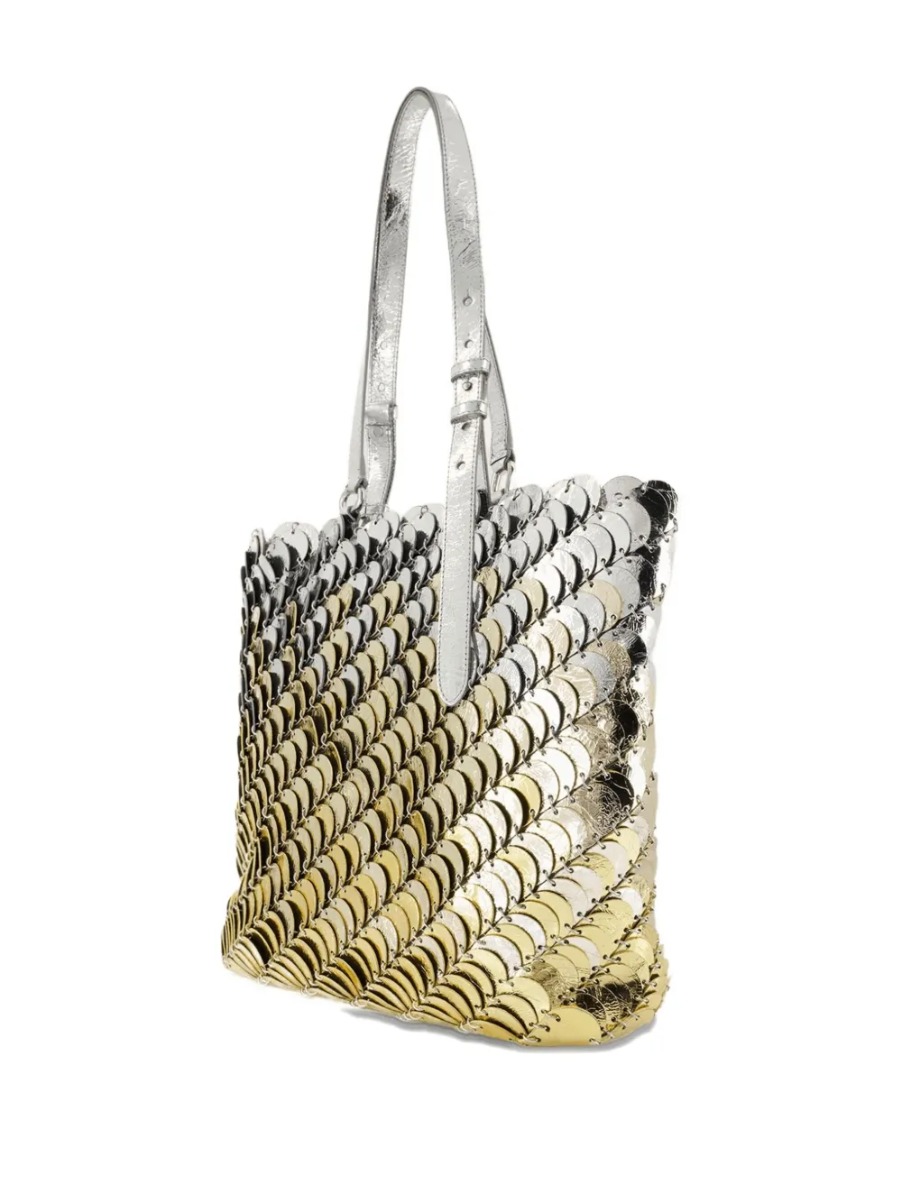 Rabanne Metallic shopper met maliën Goud