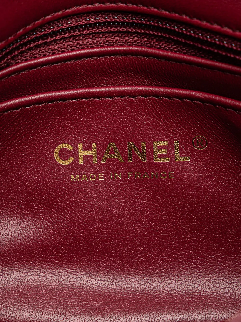 Pre-owned Chanel 2021-2024 Mini Square Lambskin Coco Heart Chain Flap Crossbody Bag In Red