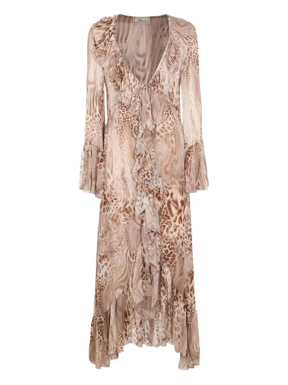 Blumarine Jurk met luipaardprint Beige