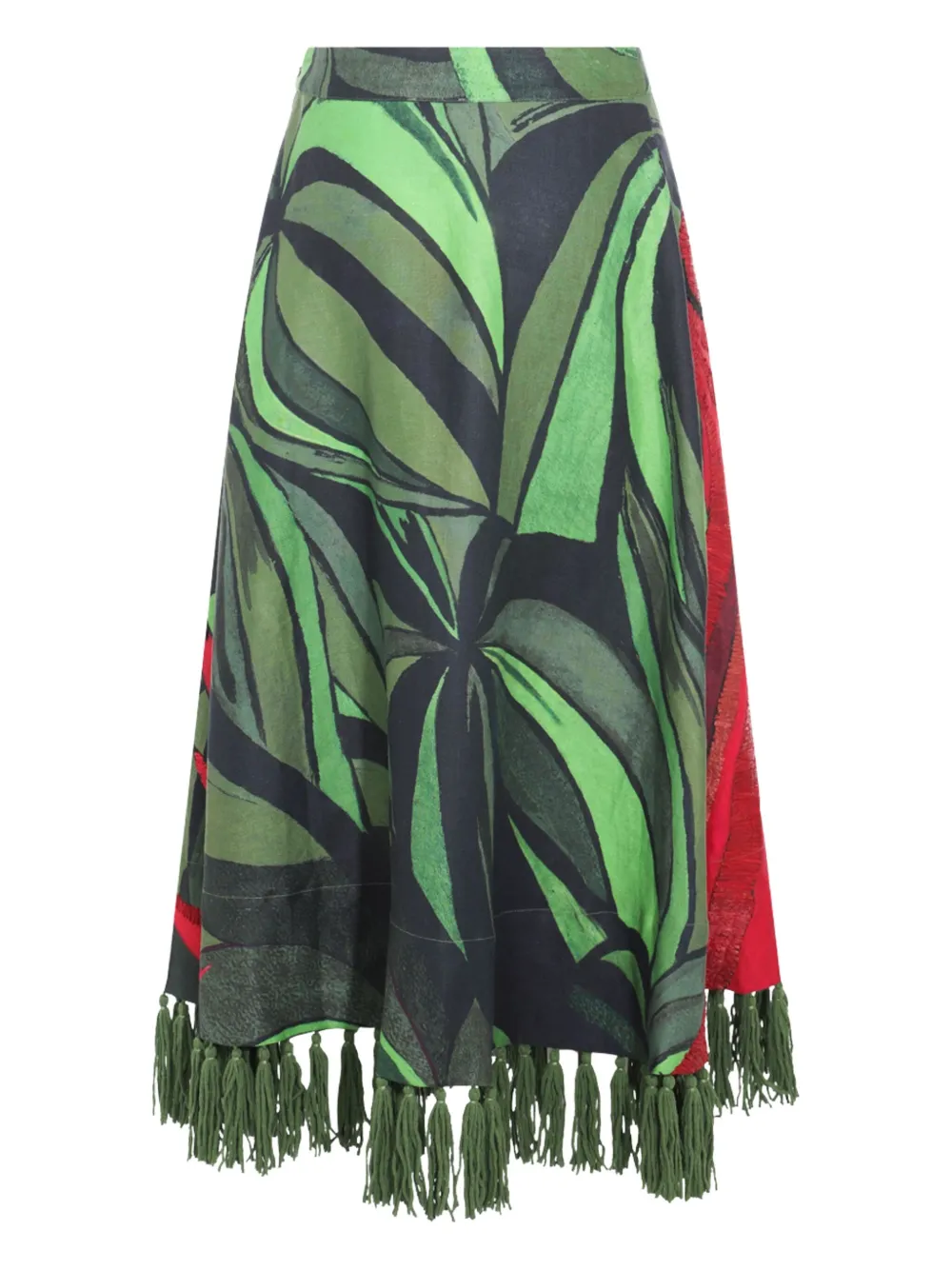 FARM Rio Maxi-rok met flamingoprint - Groen