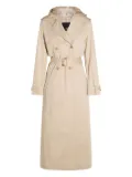 Add hooded belted trench coat - Neutrals