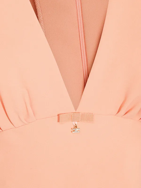 Elisabetta Franchi スカラップスリーブ ドレス | オレンジ