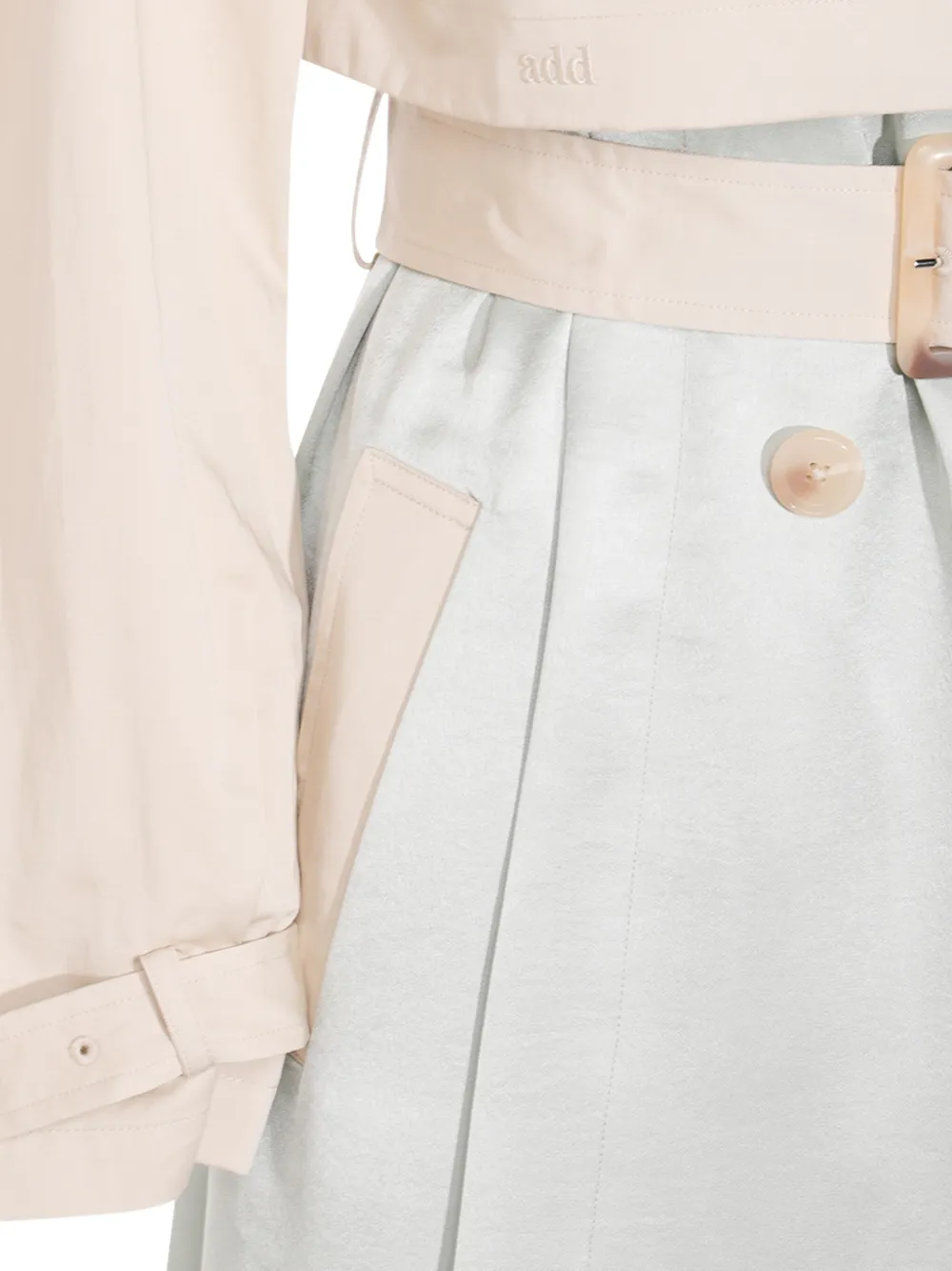 Shop Add Double-breasted Trench Coat In White