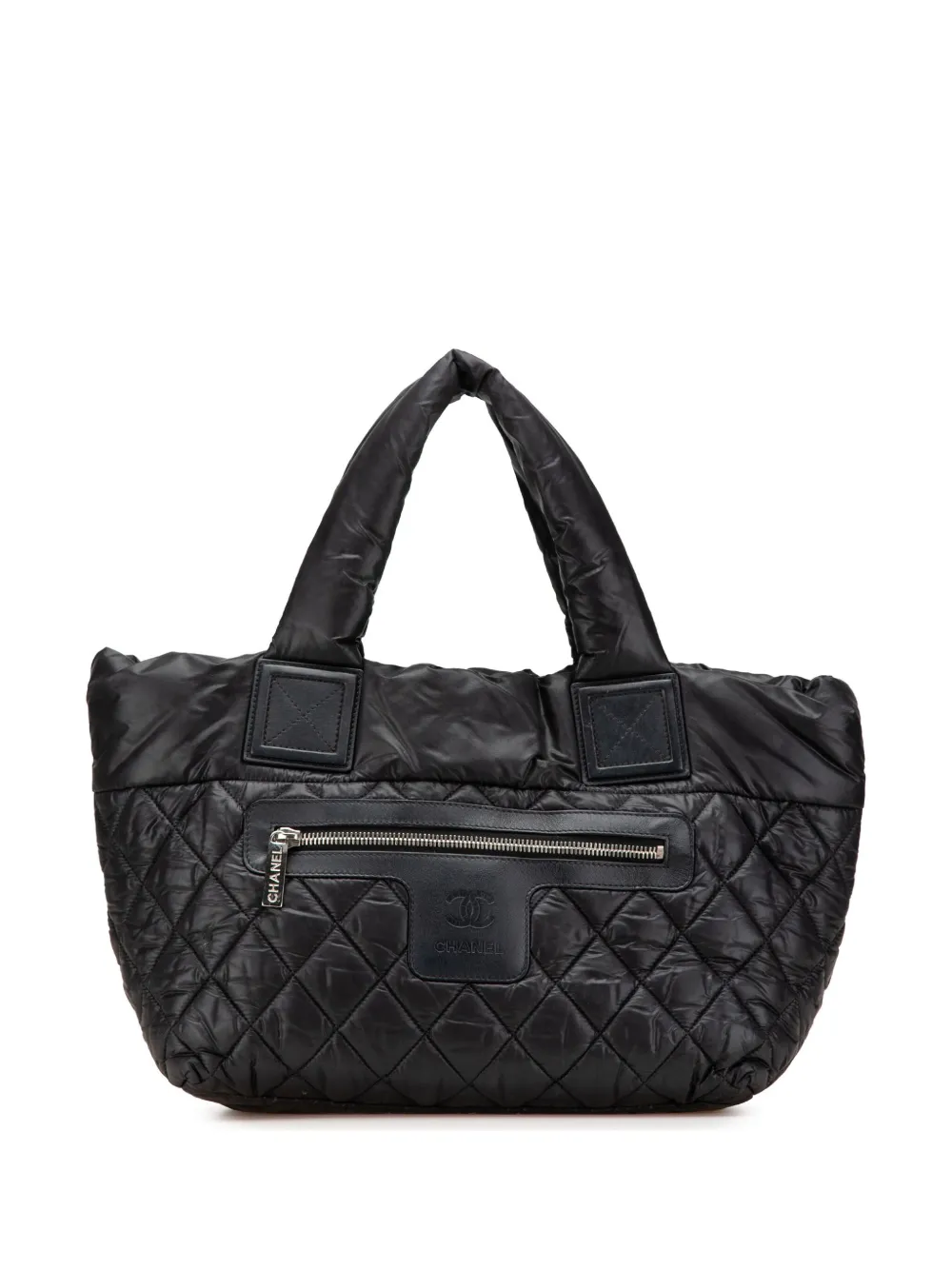 CHANEL Pre-Owned 2013-2014 スモール マトラッセ ナイロン ココ コクーン ハンドバッグ - ブラック CHANEL Pre-Owned 2013-2014 スモール マトラッセ ナイロン ココ コクーン ハンドバッグ - ブラック