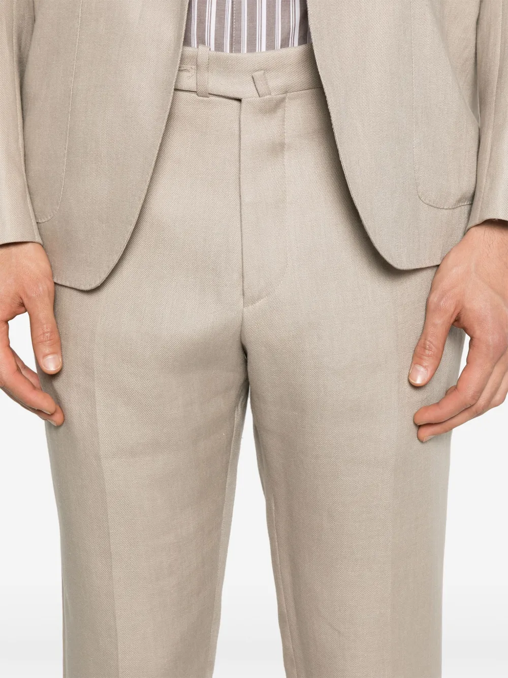 Tagliatore Linnen broek Beige