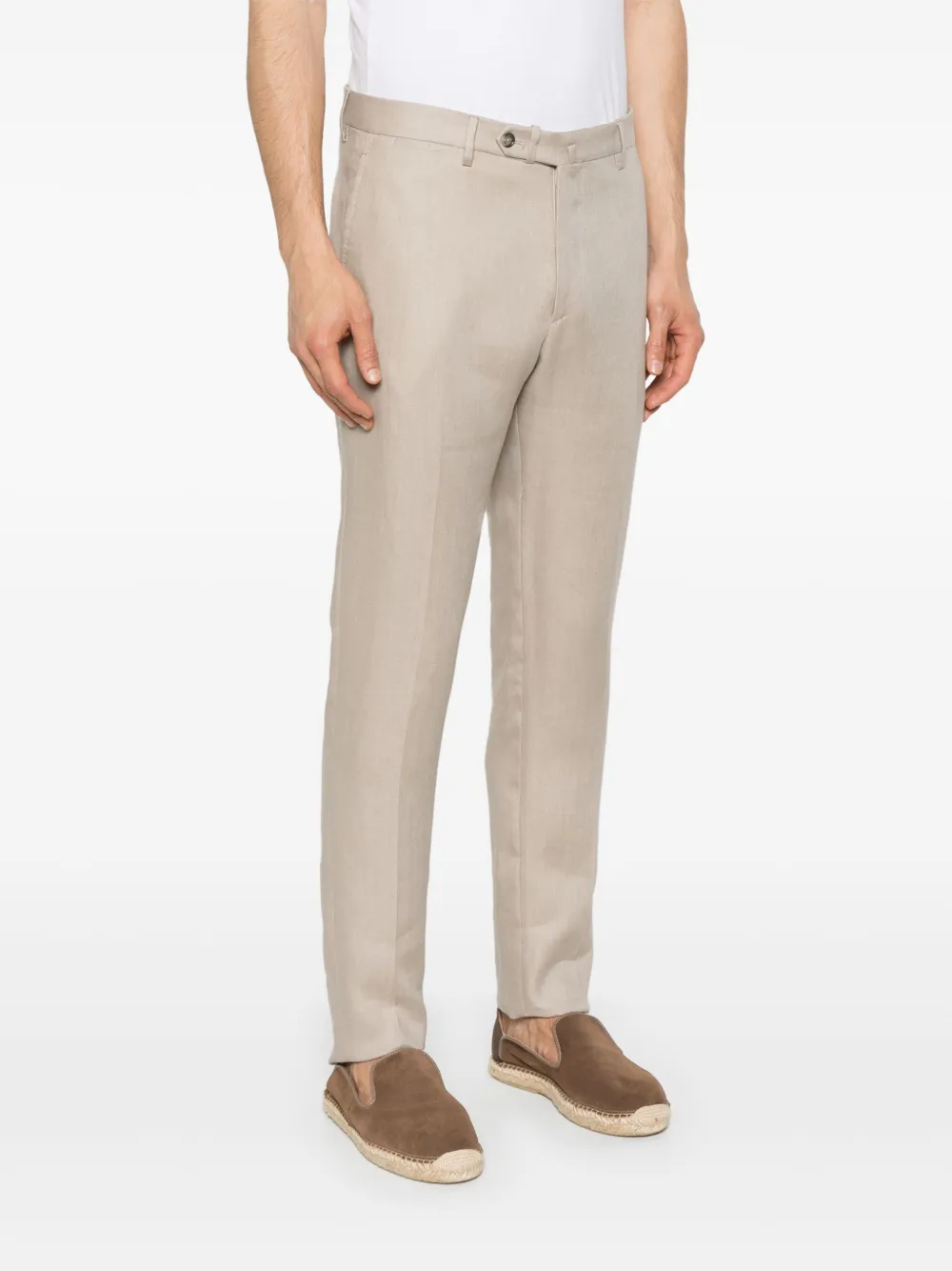 Tagliatore Linnen broek Beige
