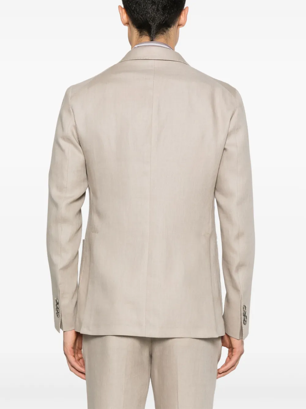 Shop Tagliatore Linen Blazer In Neutrals