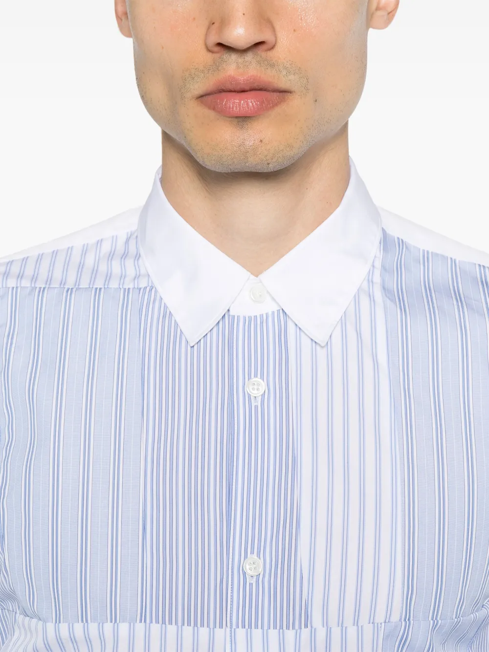 Comme Des Garçons Shirt Overhemd met gestreept detail Wit