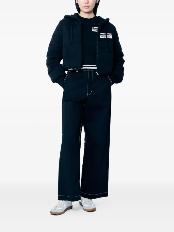 Palm Angels x Moncler コントラストステッチ パンツ | ブラック