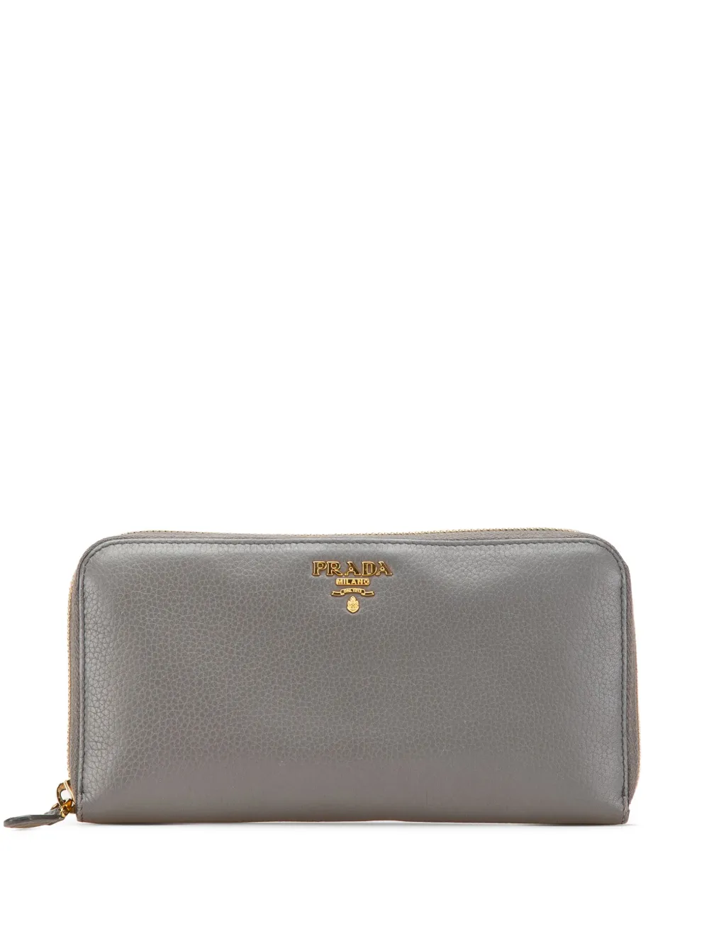 Prada Pre-Owned 2000-2024 Vitello Daino Zip Around Wallet long wallets | Grey | Image 1