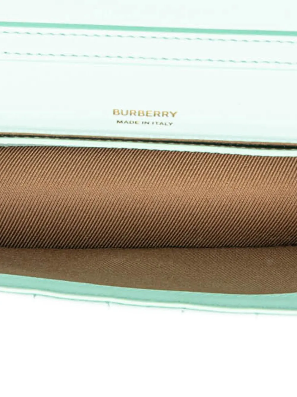 Pre-owned Burberry 2018-2024 Quilted Leather Lola Clutch On Chain Crossbody Bag In Green