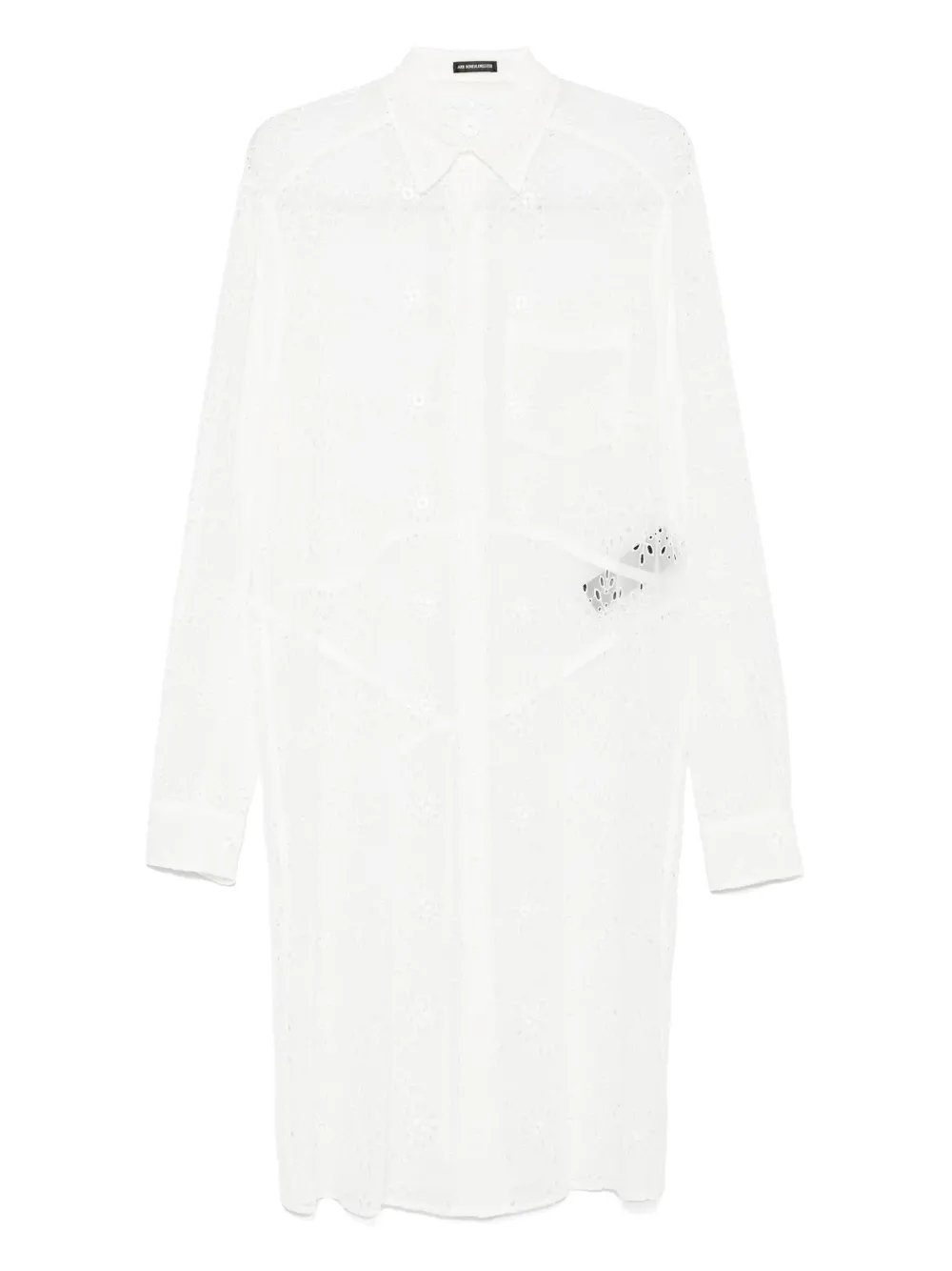 Ann Demeulemeester Midi-jurk met kant Wit