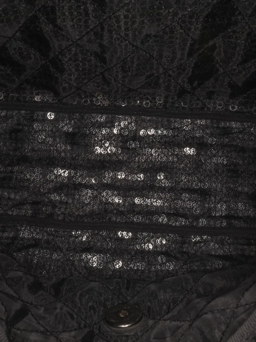 Pre-owned Chanel 2008-2009 Maxi Hidden Sequins Mesh Flap Shoulder Bag In Black