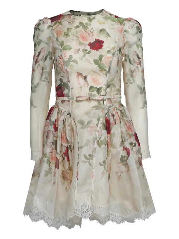 ZIMMERMANN Story Floral lace-trimmed Mini Dress | Neutrals | FARFETCH ZIMMERMANN Story Floral lace-trimmed Mini Dress | Neutrals | FARFETCH