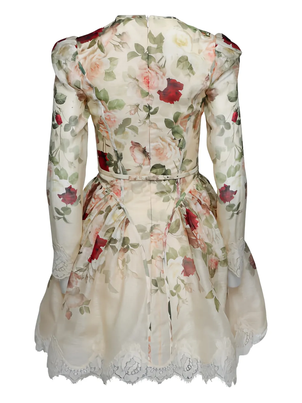 Story Floral Lace-Trimmed Mini Dress