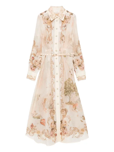 ZIMMERMANN floral-print buttoned midi dress