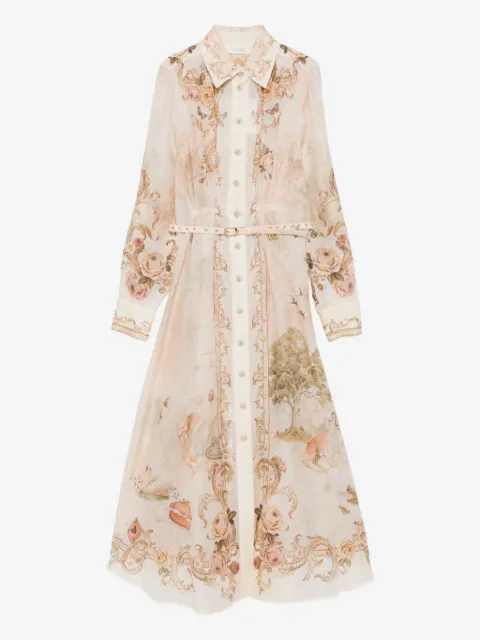 ZIMMERMANN floral-print buttoned midi dress