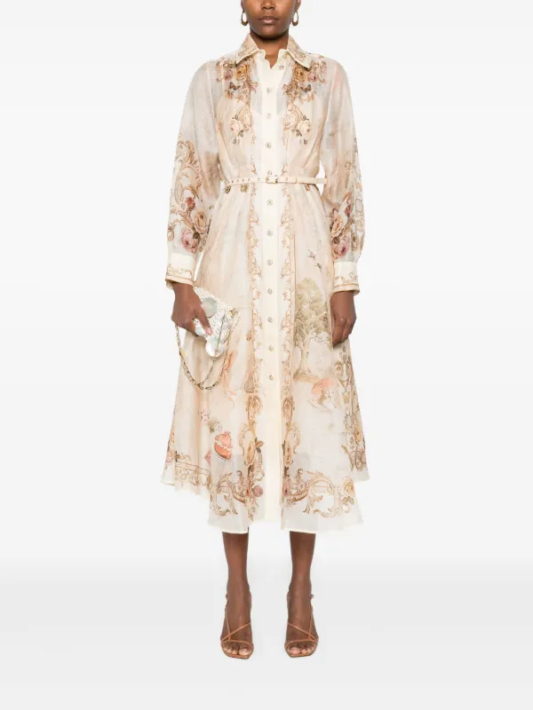 knee length dresses for ladies Zimmermann Concert Day Midi Dress