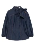 ZIMMERMANN bow-detailed puff-sleeve blouse - Blue
