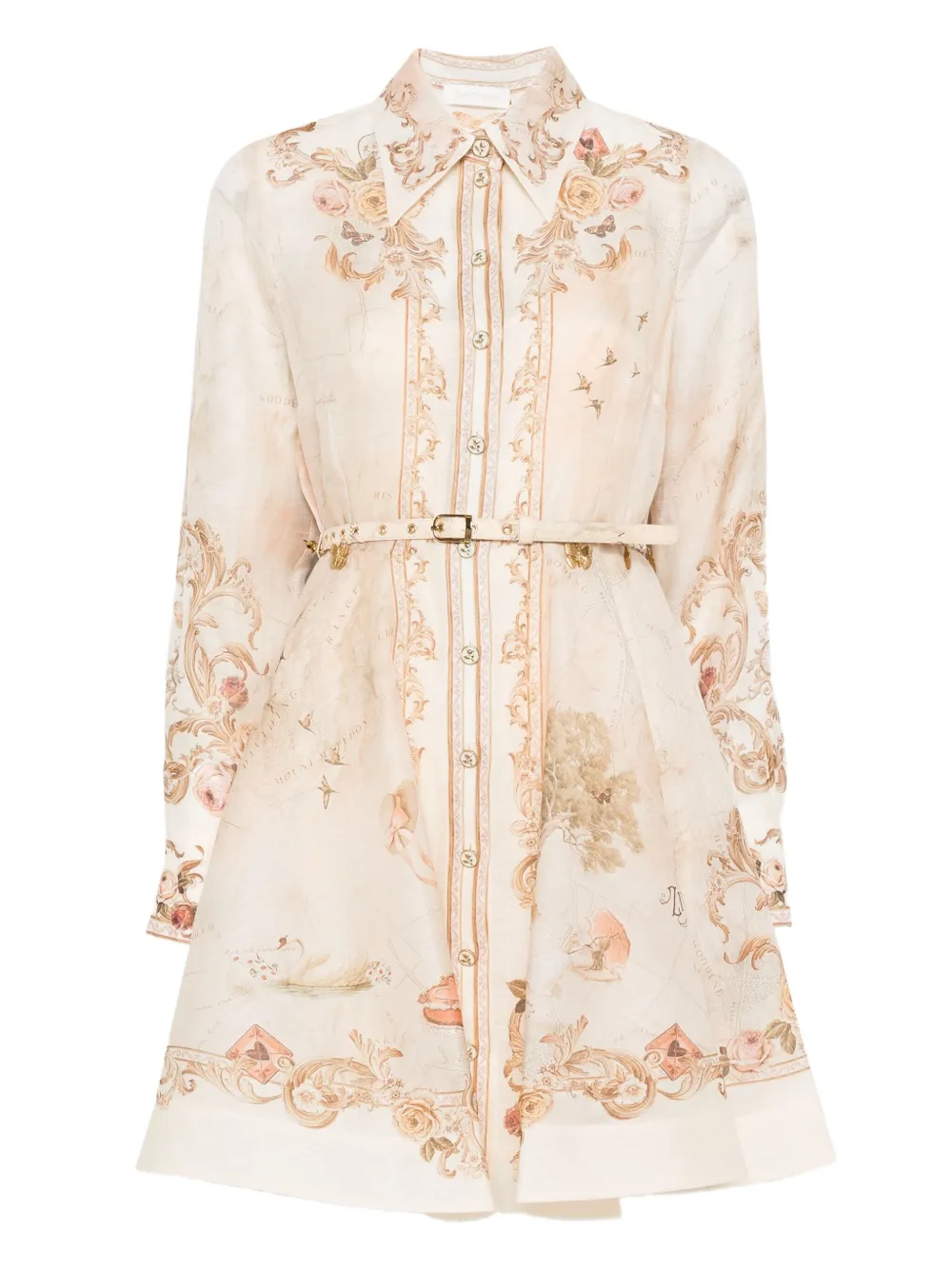 ZIMMERMANN floral-print belted mini dress | Neutrals | Image 1