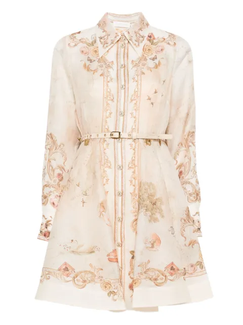 ZIMMERMANN floral-print belted mini dress