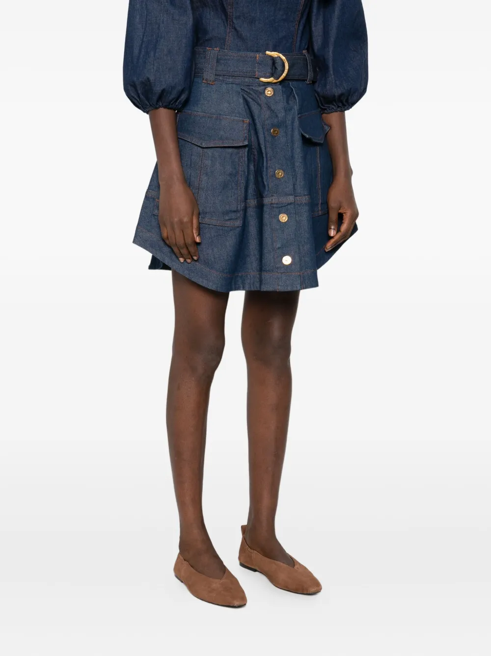 ZIMMERMANN Cargo rok met knoopsluiting Blauw