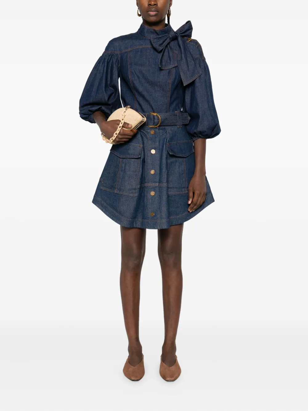 ZIMMERMANN Cargo rok met knoopsluiting - Blauw