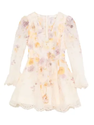 chinese dress ladies Zimmermann Patience plunge floral mini dress – Luisa World