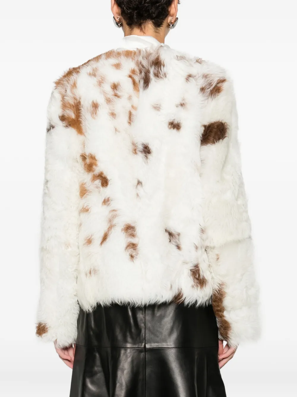 Zimmermann Hypnotic Spot Shearling Jacket In White