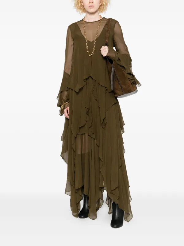 ZIMMERMANN cascading-ruffle Maxi Dress | Green | FARFETCH JO