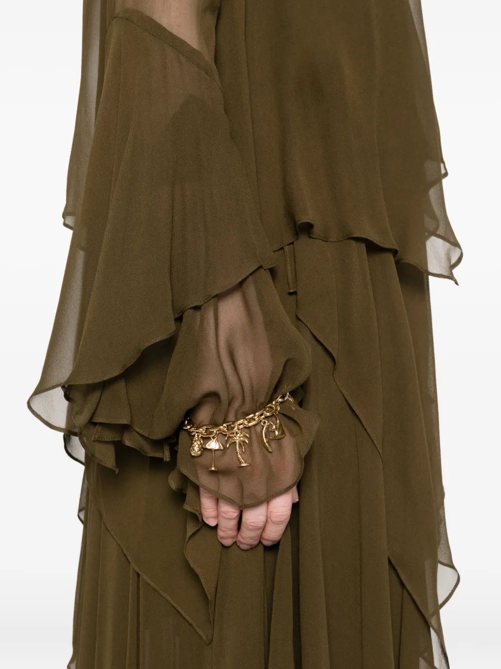 ZIMMERMANN Maxi-jurk met ruches Groen