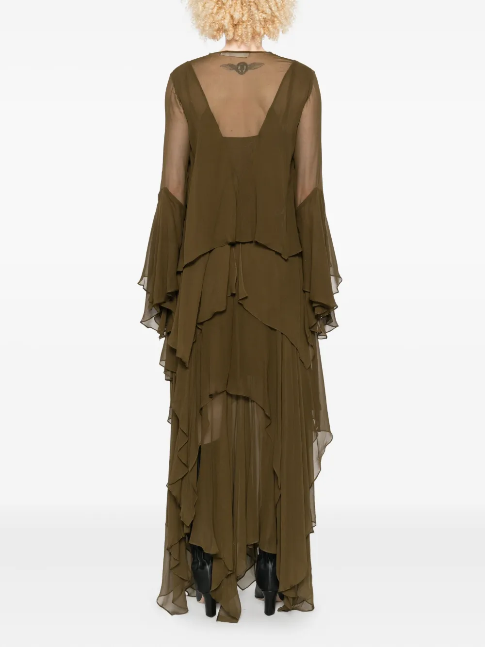 ZIMMERMANN Maxi-jurk met ruches Groen