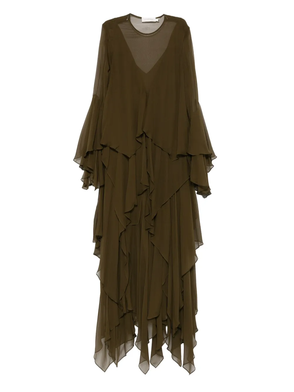 ZIMMERMANN cascading-ruffle maxi dress | Green | Image 1