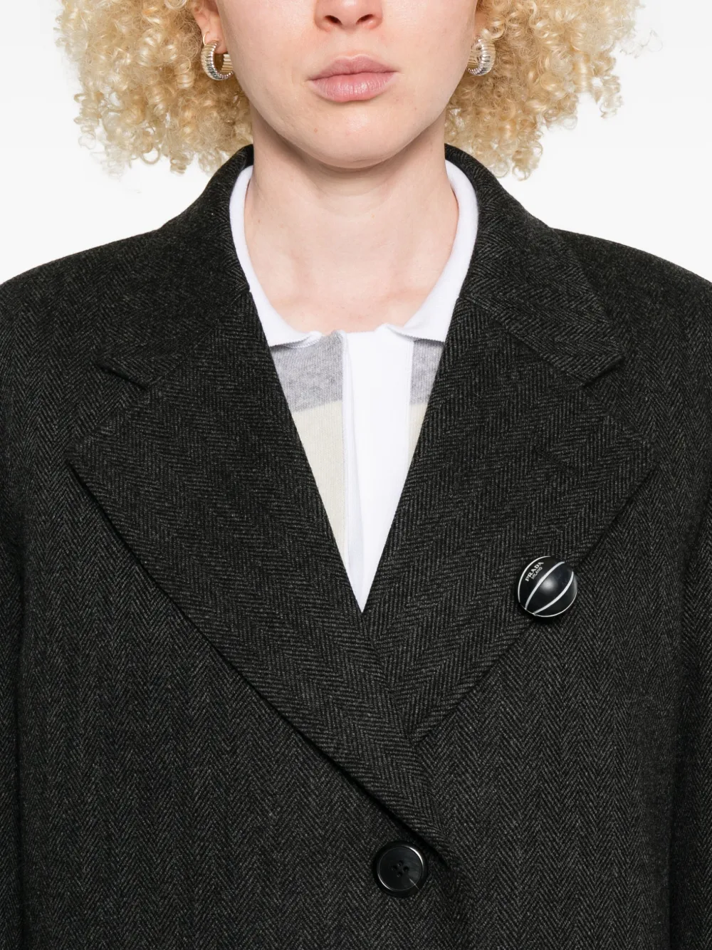 Prada Blazer met enkele rij knopen Grijs