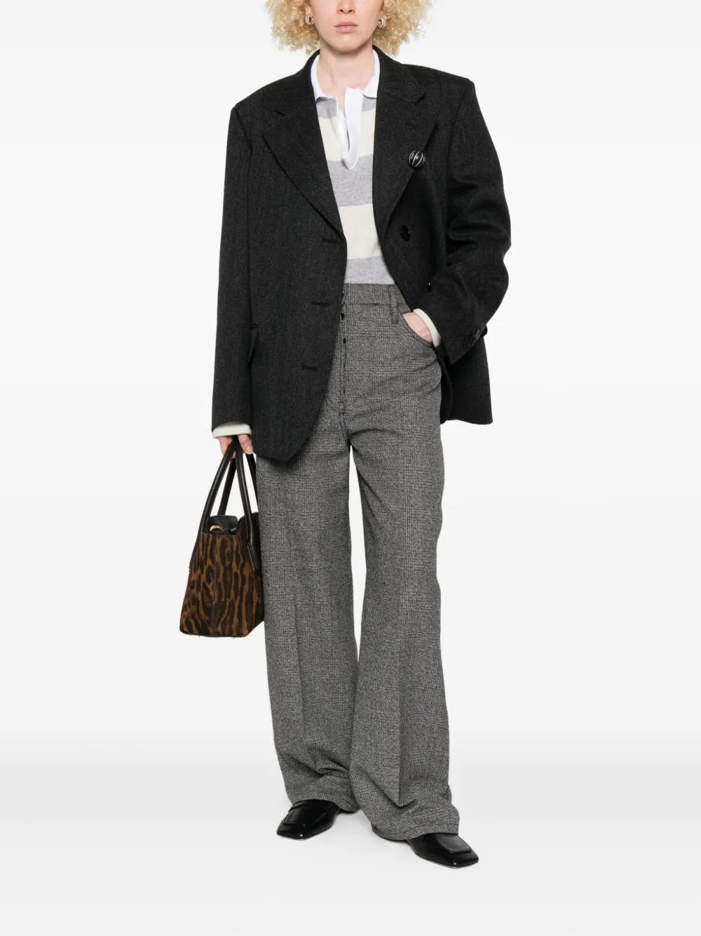 Prada Blazer met enkele rij knopen Grijs