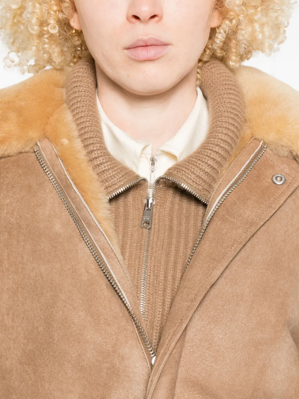 Prada Suède bomberjack Beige