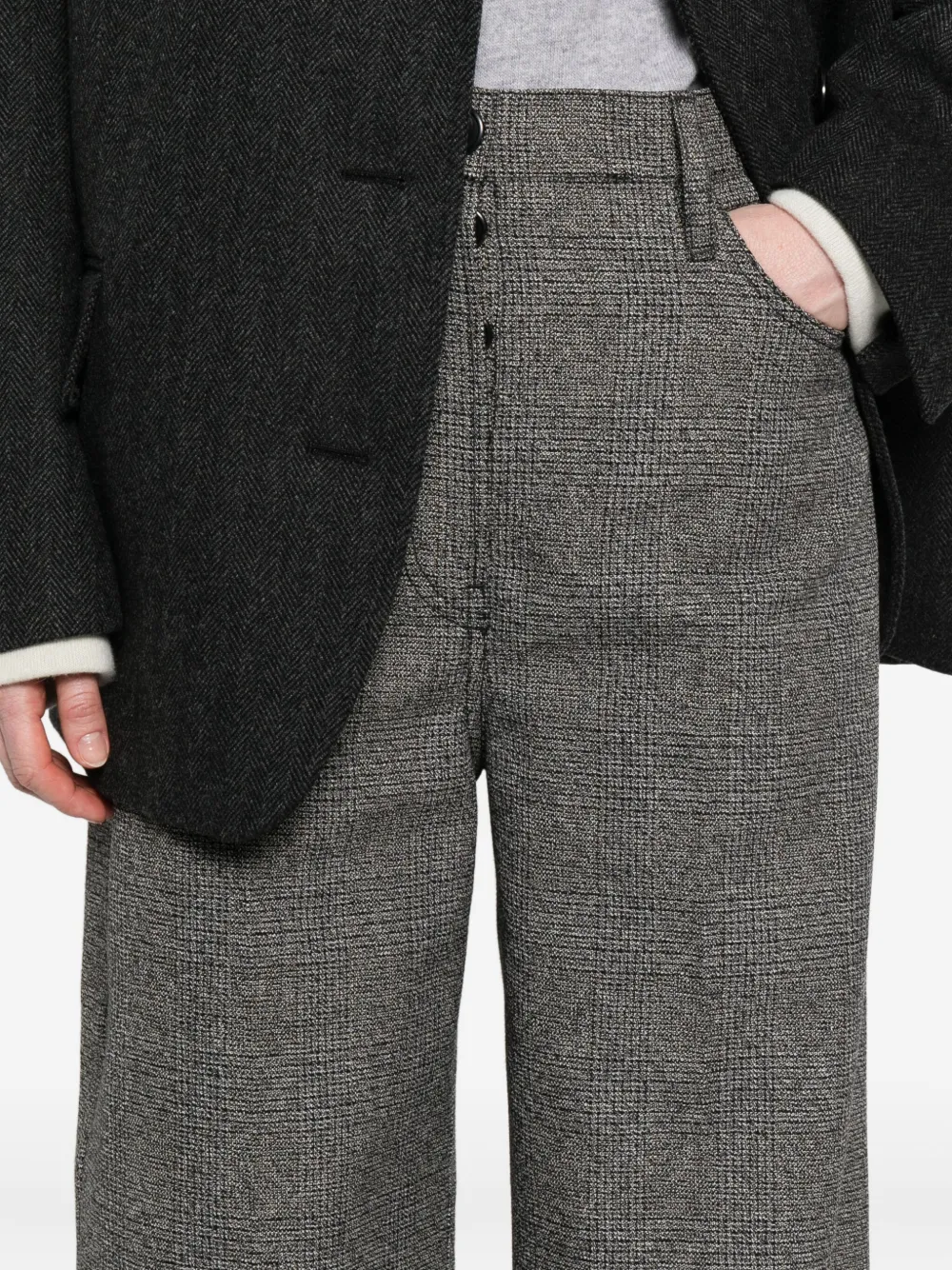 Prada Geruite broek Grijs