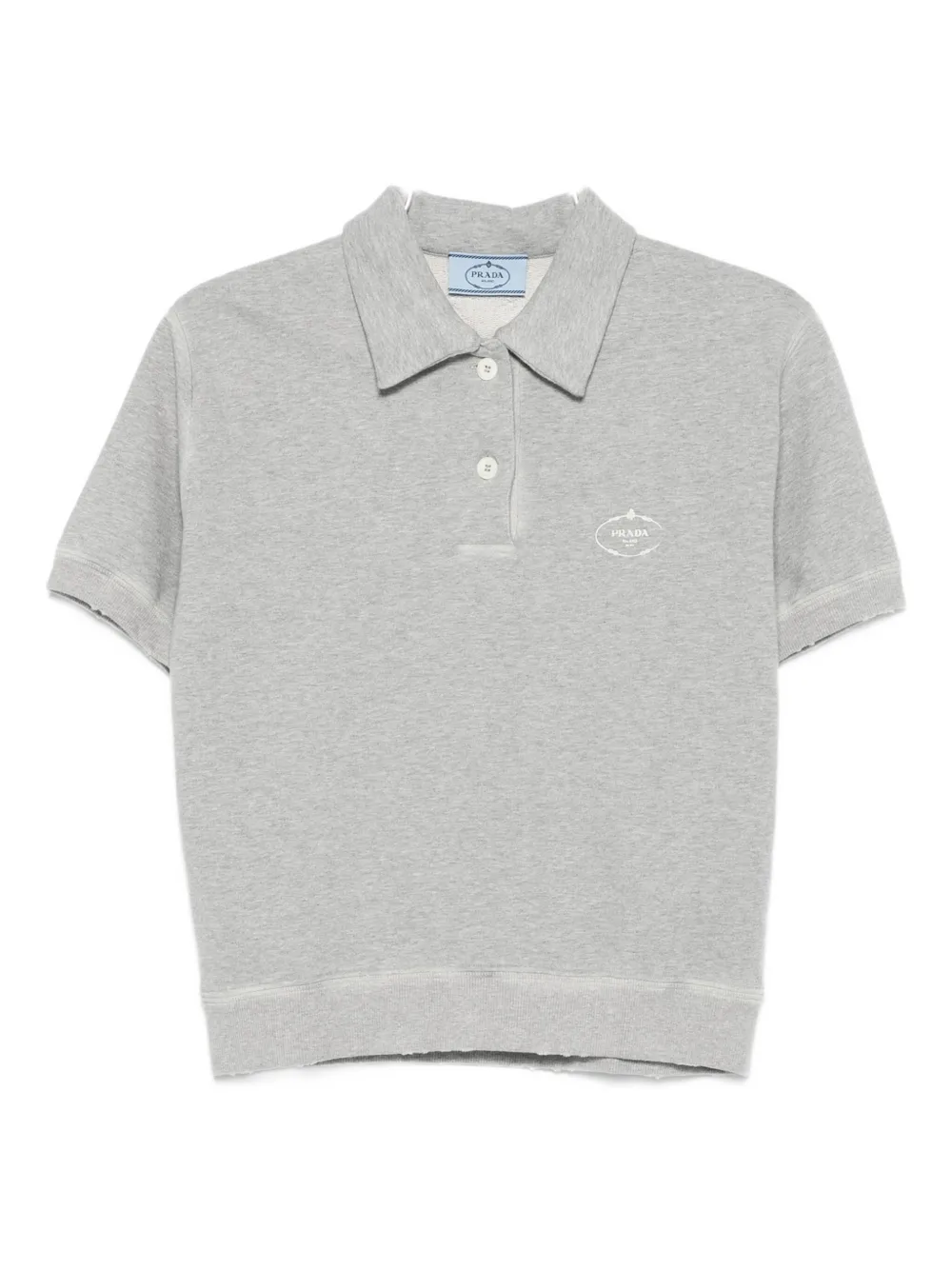 Prada logo-print polo top Grijs