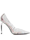 Aquazzura 105mm Lumiere crystal-embellished pumps - Silver