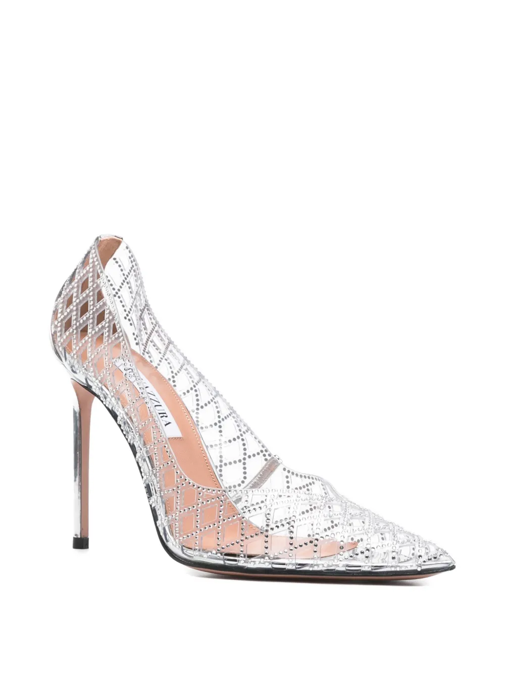 Aquazzura 105mm Lumiere crystal-embellished pumps Silver