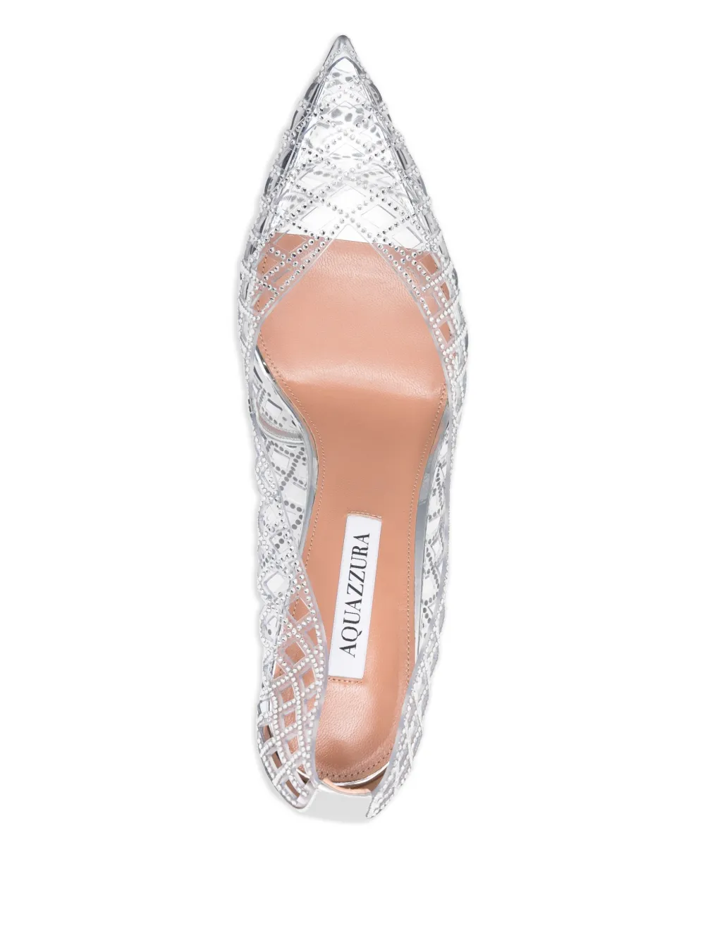 Aquazzura 105mm Lumiere crystal-embellished pumps Silver