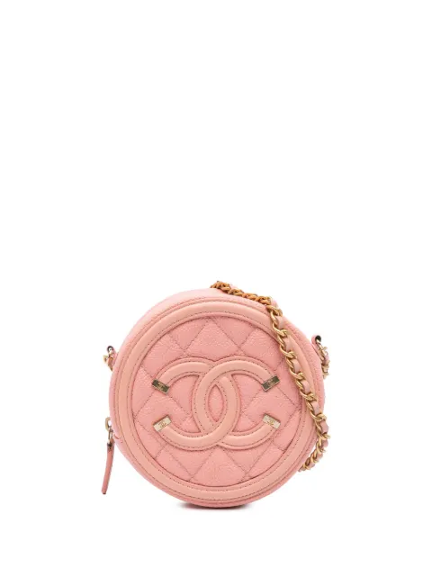 CHANEL Pre-Owned 2019 Caviar CC Filigree Round crossbody bag