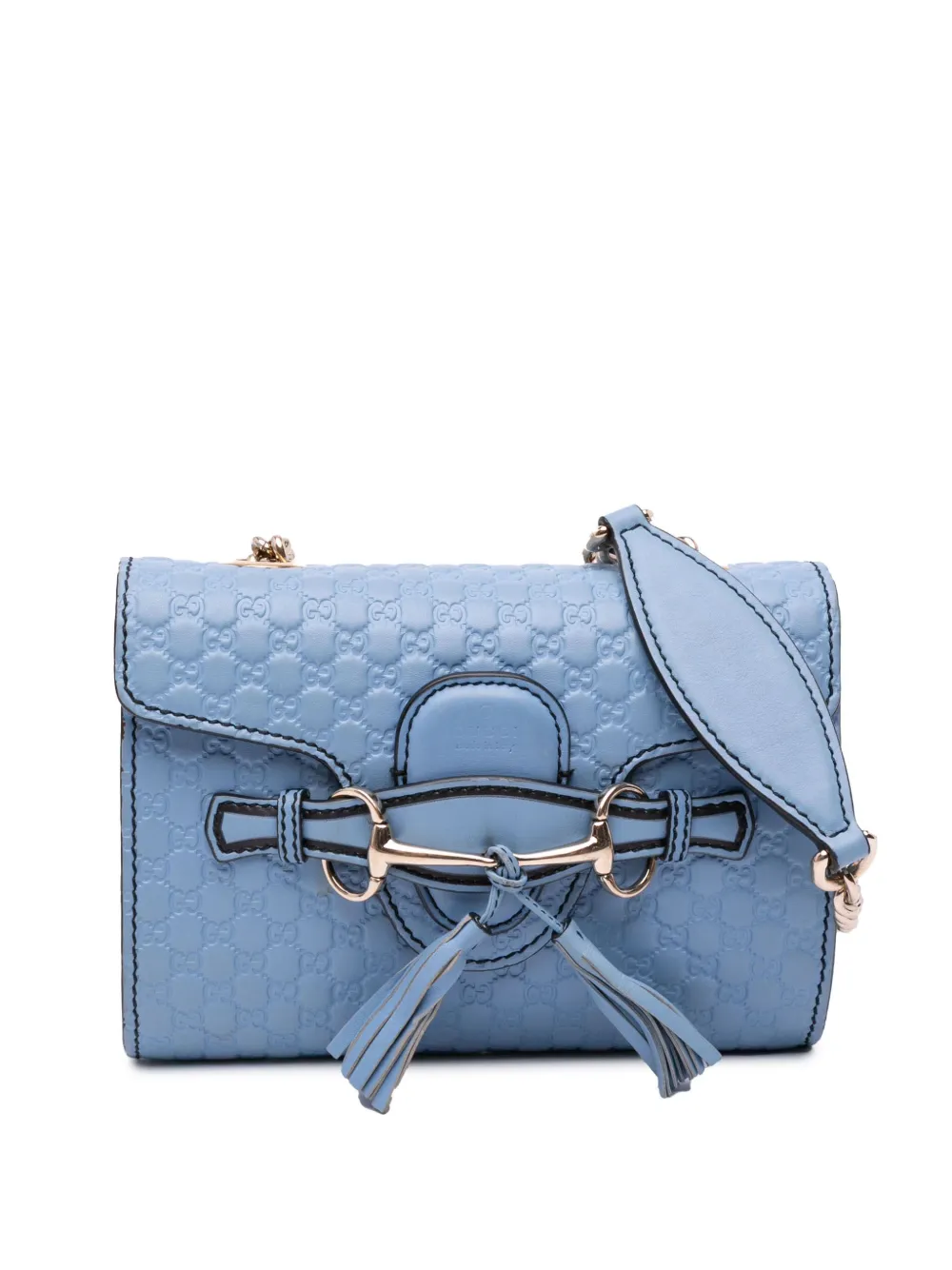 Gucci Pre-Owned 2016-2024 ミニ マイクログッチシマ エミリー ショルダーバッグ - ブルー Gucci Pre-Owned 2016-2024 ミニ マイクログッチシマ エミリー ショルダーバッグ - ブルー