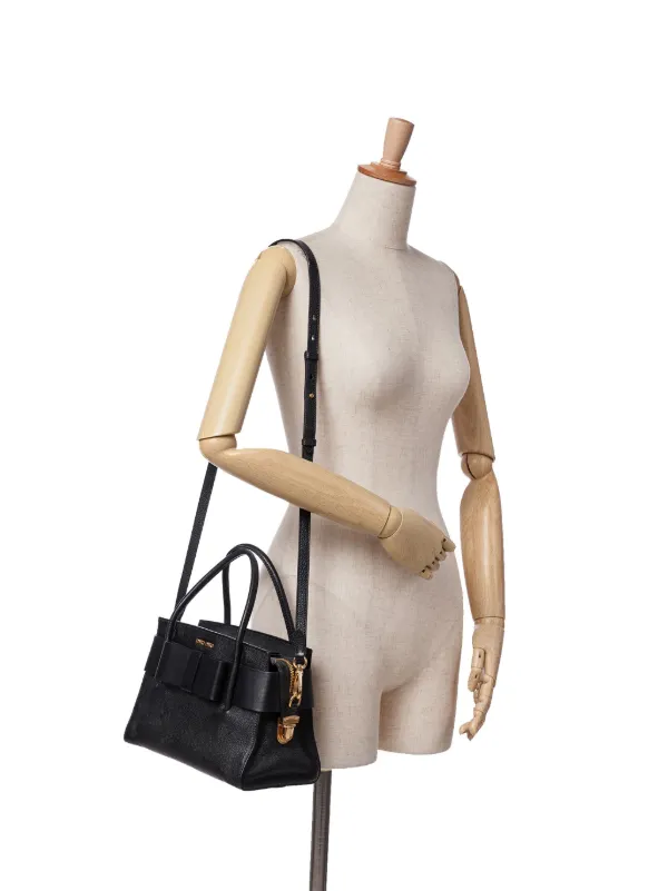 Miu Miu Pre-Owned 2010-2024 Madras Fiocco Bow Satchel
