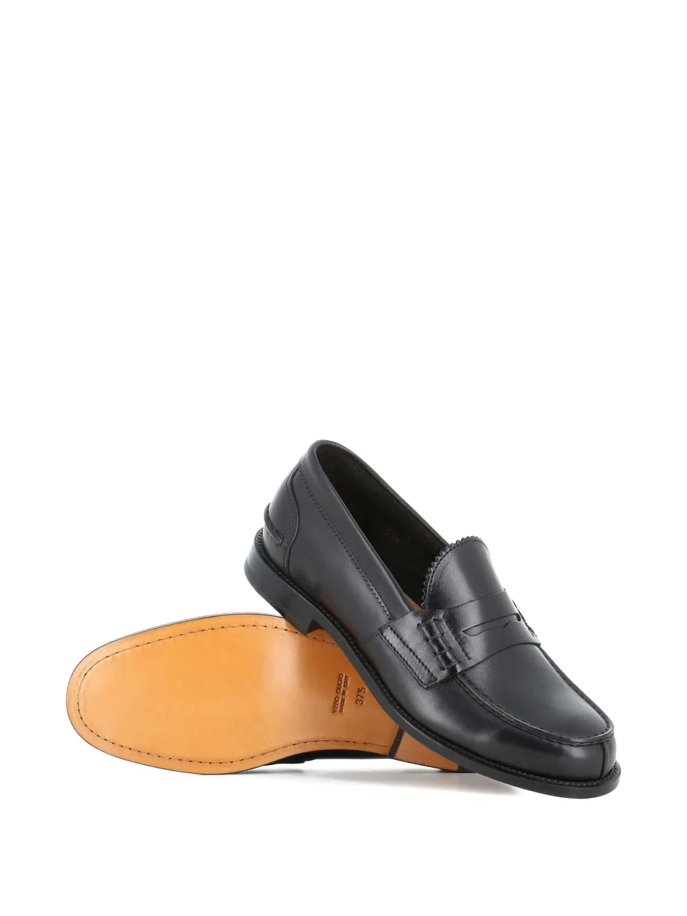 Tassinari leather penny loafers Black