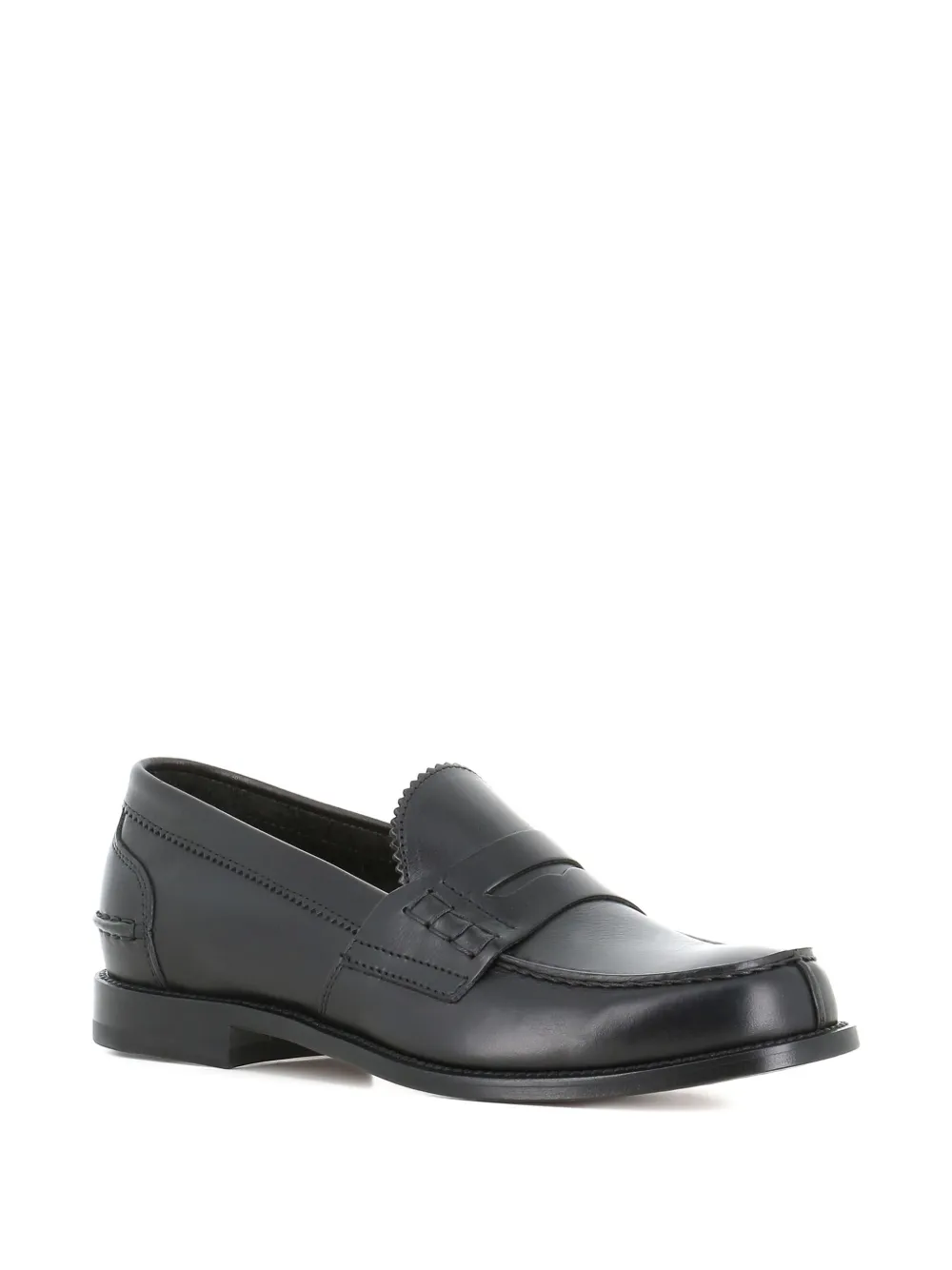 Tassinari Leather Penny Loafers In Black
