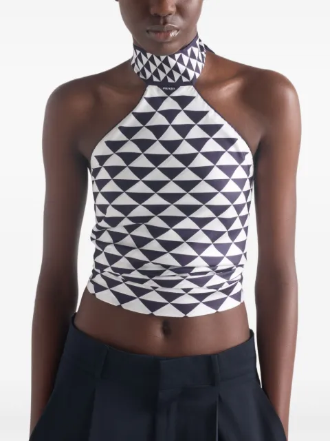 Prada printed silk top