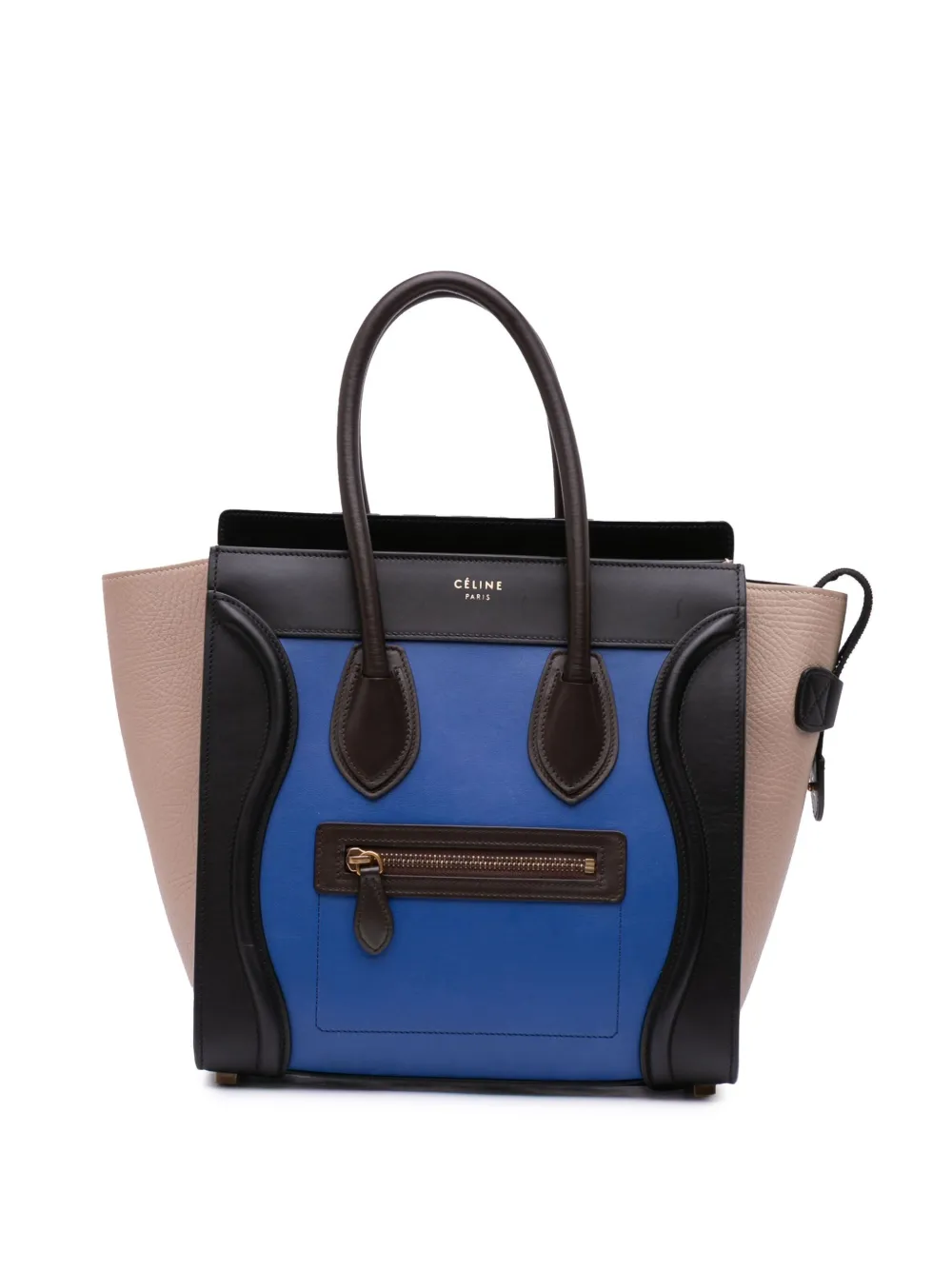 2015 Micro Tricolor Leather Luggage tote bag