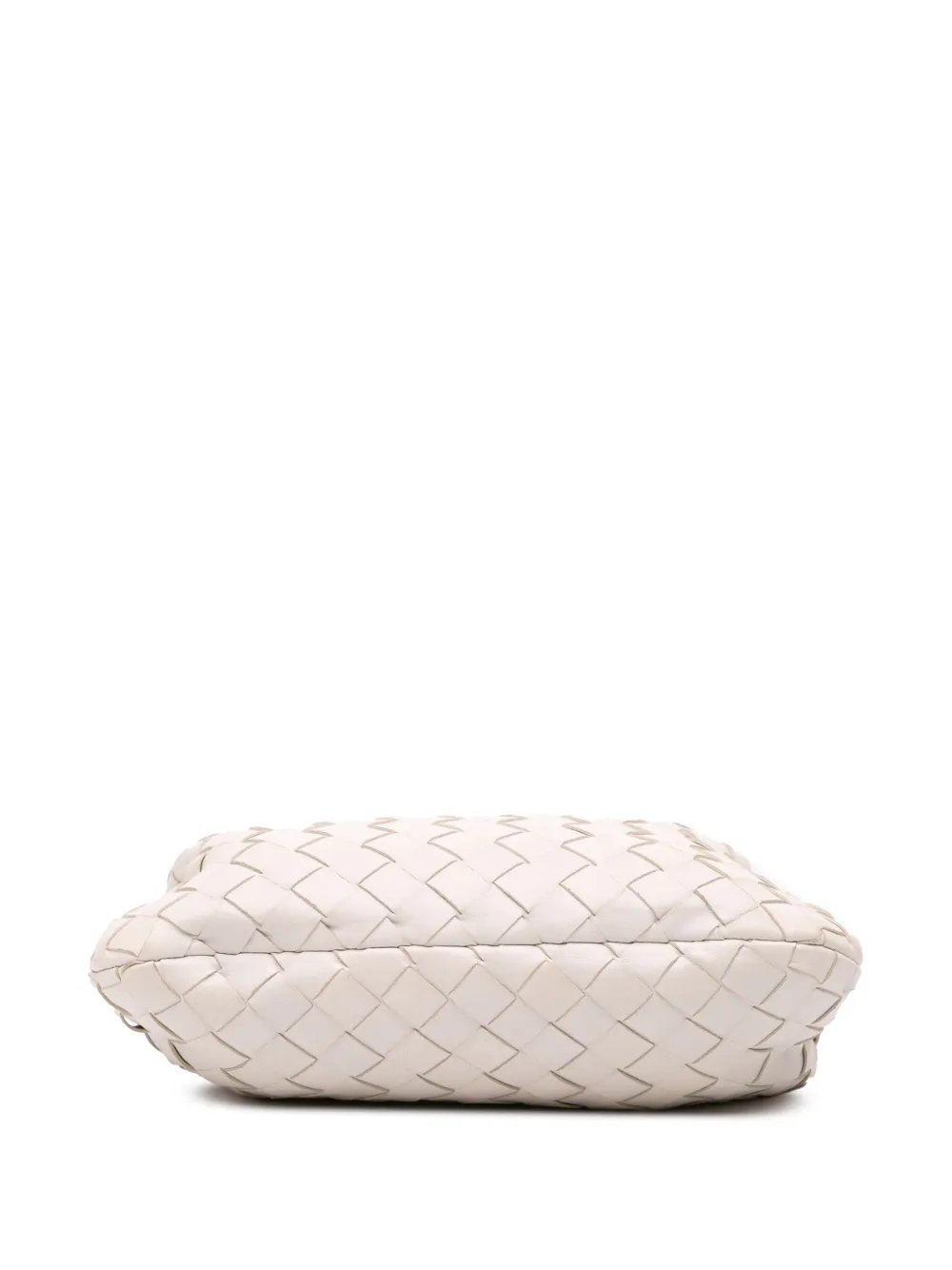 Pre-owned Bottega Veneta 2012-2024 Mini Nappa Intrecciato Jodie Hobo Bag In White