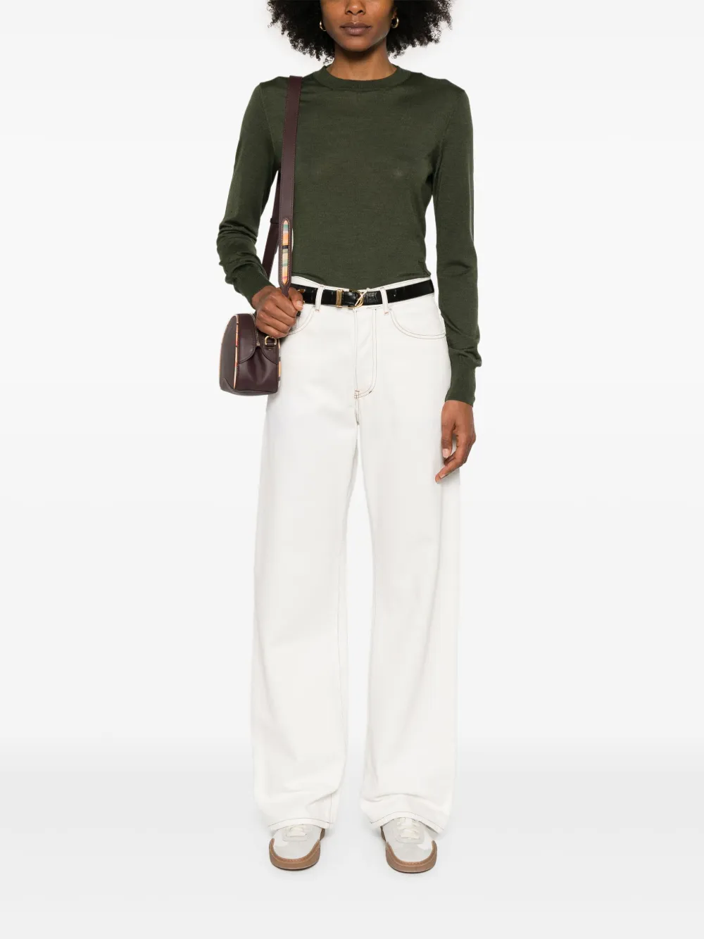 Shop Ami Alexandre Mattiussi Fine-knit Top In Green